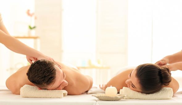 Couples Full Body Massage at Refresh! Choices: Swedish, Hot Stone Therapy or Indian Ayurveda Hot Oil.