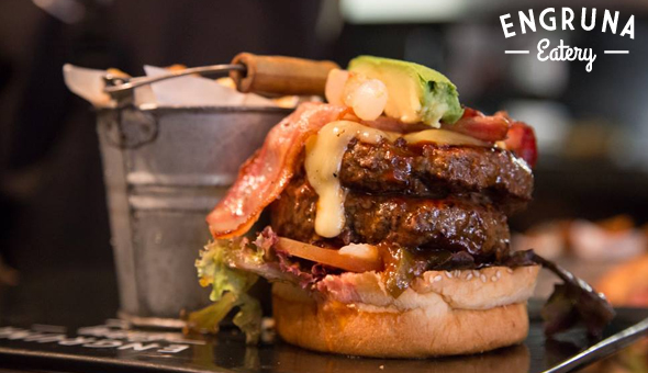 Gourmet Burgers and Cocktails for 2 People at Engruna Eatery at La Boheme Wine Bar & Bistro, Sea Point!